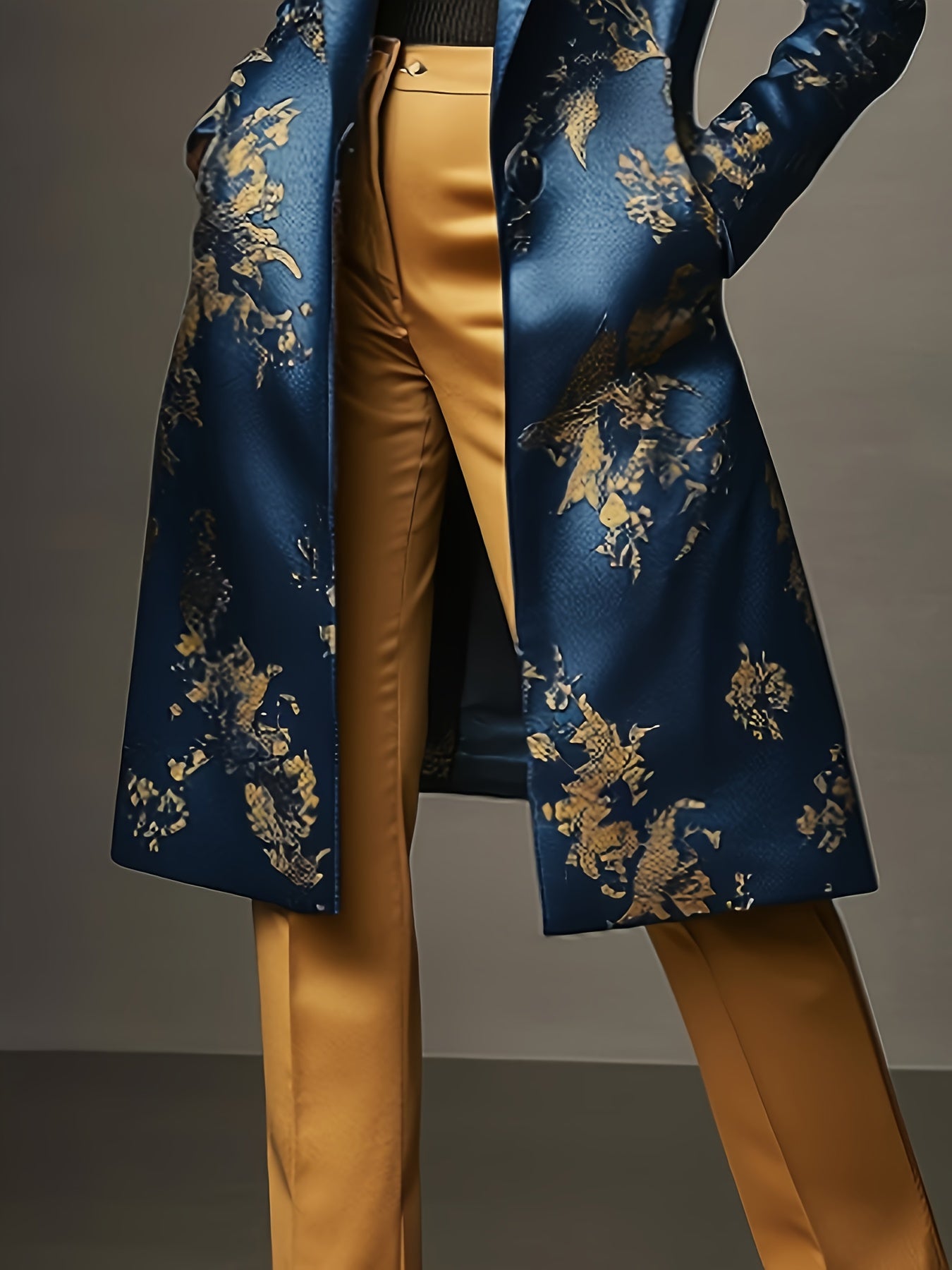 Guy & Dia Women'S Elegant Long Coat - Formal & Everyday Outerwear with Button Front Closure, Structured Blazer-like Design for Office, Parties, Casual Outfits - Professional Chic Outerwear Jacket, Office Wear, Sophisticated Look, Refined Detailing