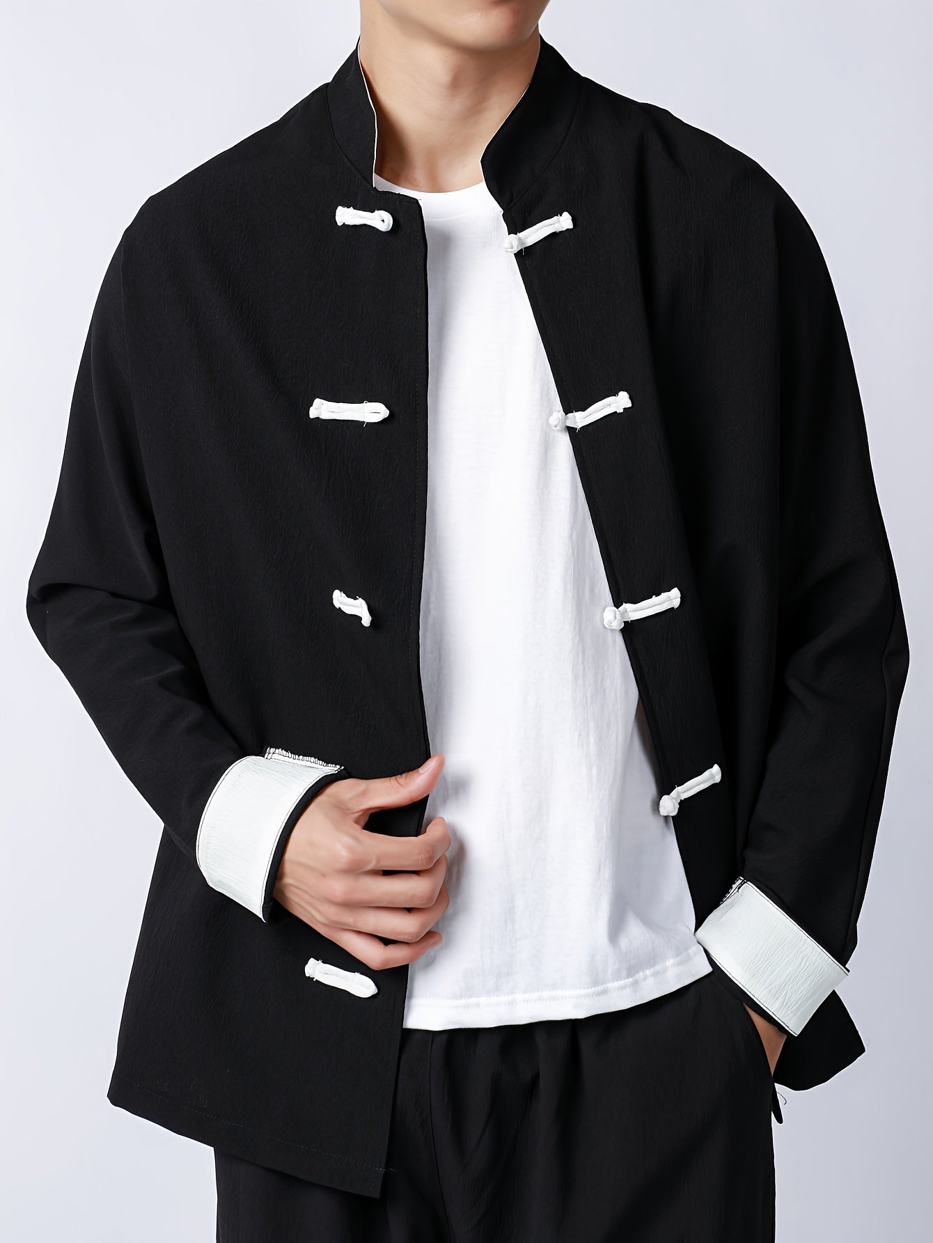 Guy & Dia Mandarin Collar Shirt - Formal & Casual Button-Up Blouse with Stand-Up Collar, Loose Fit Non-Stretch Fabric for Wedding, Office, Cultural Events - Traditional Chinese Attire Modern Formalwear, Office Wear, Classic Design, Premium Quality, S