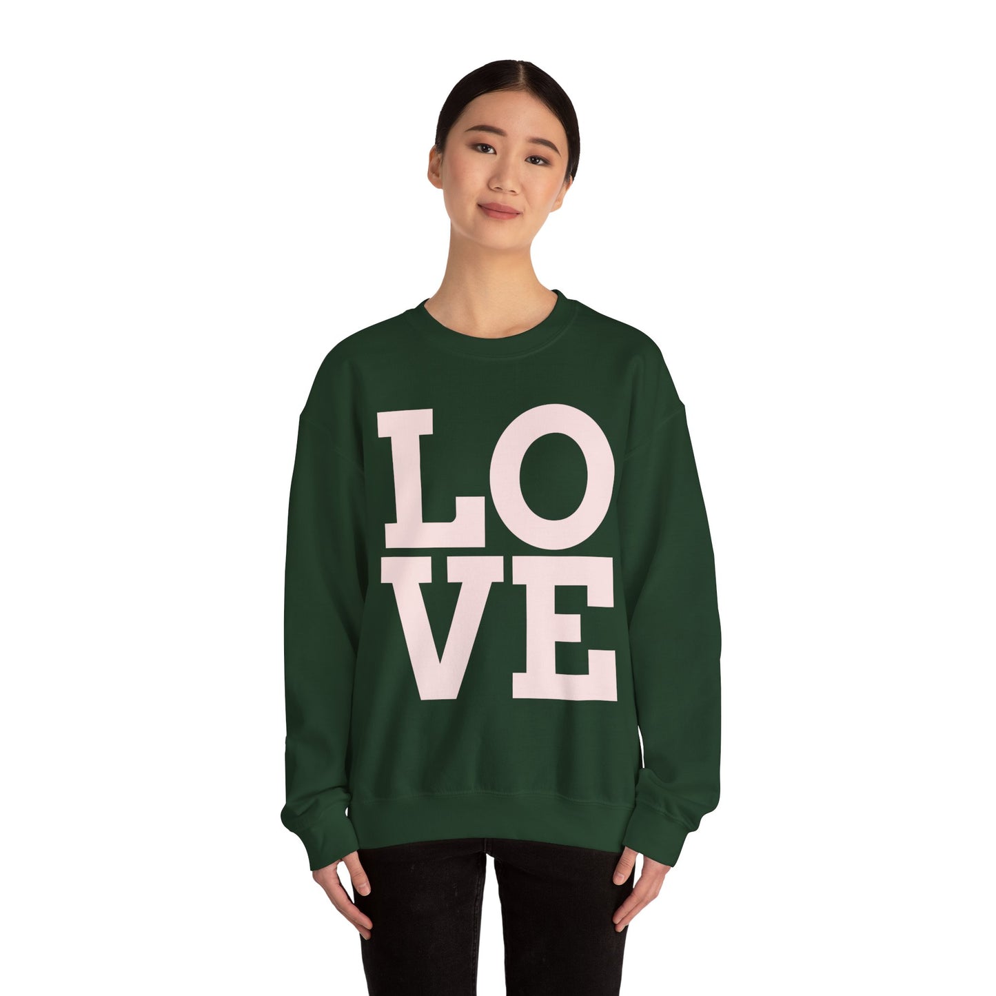 Guy & Dia Love Unisex Heavy Blend Crewneck Sweatshirt - Cozy Apparel for Couples, Valentine's Day Gift, Casual Wear, Everyday Comfort