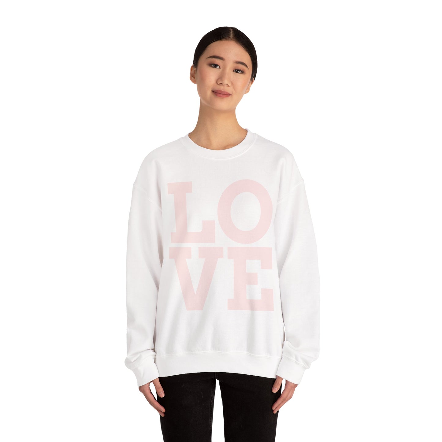 Guy & Dia Love Unisex Heavy Blend Crewneck Sweatshirt - Cozy Apparel for Couples, Valentine's Day Gift, Casual Wear, Everyday Comfort