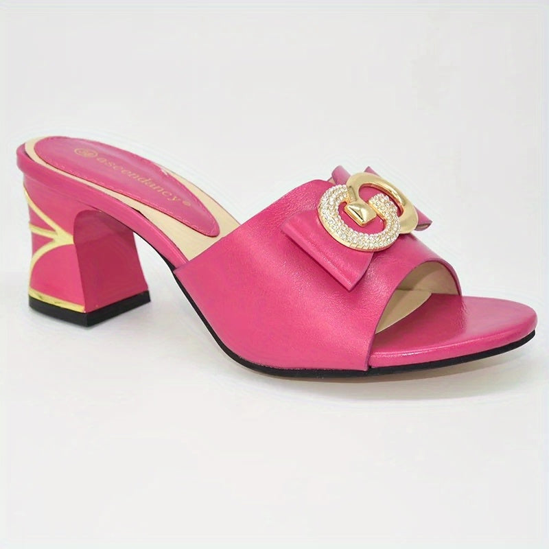 Guy & Dia New Arrival Italian Women Shoes Nigerian Women Slipper Slingbacks Concise Style for Office Lady African Party Shoes with Metal