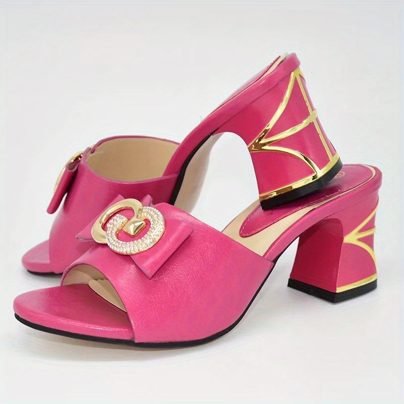 Guy & Dia New Arrival Italian Women Shoes Nigerian Women Slipper Slingbacks Concise Style for Office Lady African Party Shoes with Metal