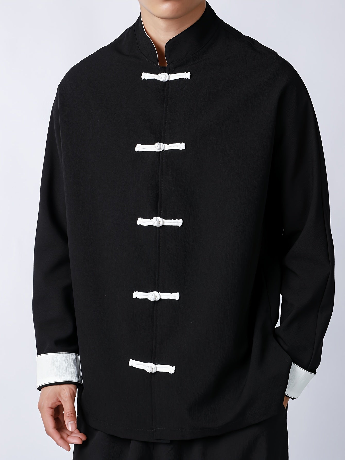 Guy & Dia Mandarin Collar Shirt - Formal & Casual Button-Up Blouse with Stand-Up Collar, Loose Fit Non-Stretch Fabric for Wedding, Office, Cultural Events - Traditional Chinese Attire Modern Formalwear, Office Wear, Classic Design, Premium Quality, S