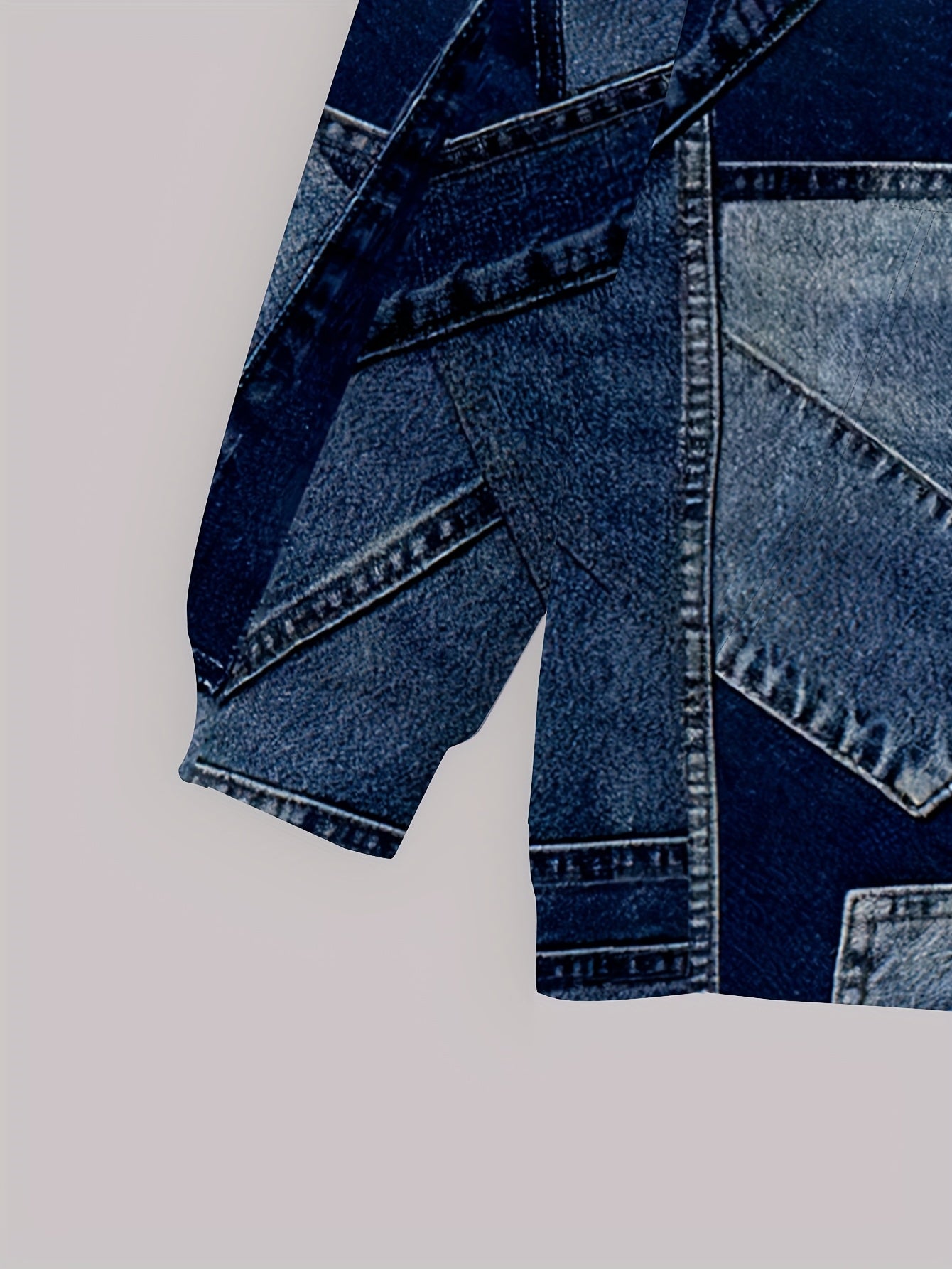 Guy & Dia Women's Plus Size Casual Zip-Up Hoodie - 100% Polyester, Lightweight & Comfortable, Denim Print Pattern, Loose Fit, Spring/Summer/Fall Top, Casual Wear Hoodie | Denim Print Hoodie | Zippered Hoodie