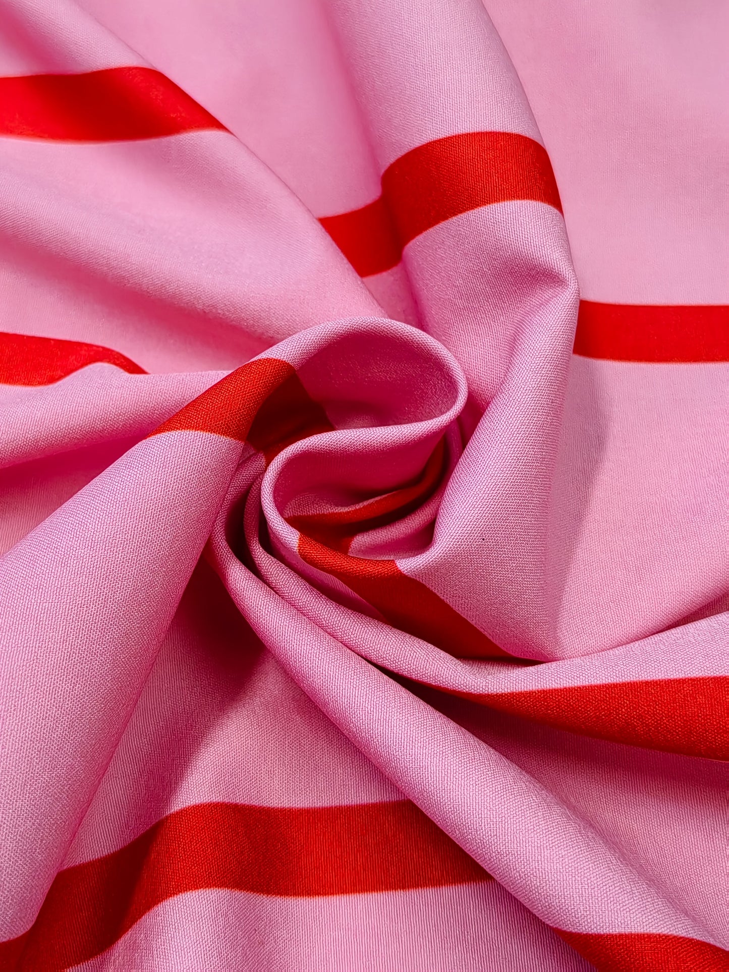 Guy & Dia Plus Size Women's Elegant Blouse - Long Sleeve Shirt with Big Collar, Non-Stretch Office & Formal Wear, All Season Professional Blouse for Women in Pink & Red Horizontal Stripes - Formal Events & Work Wear