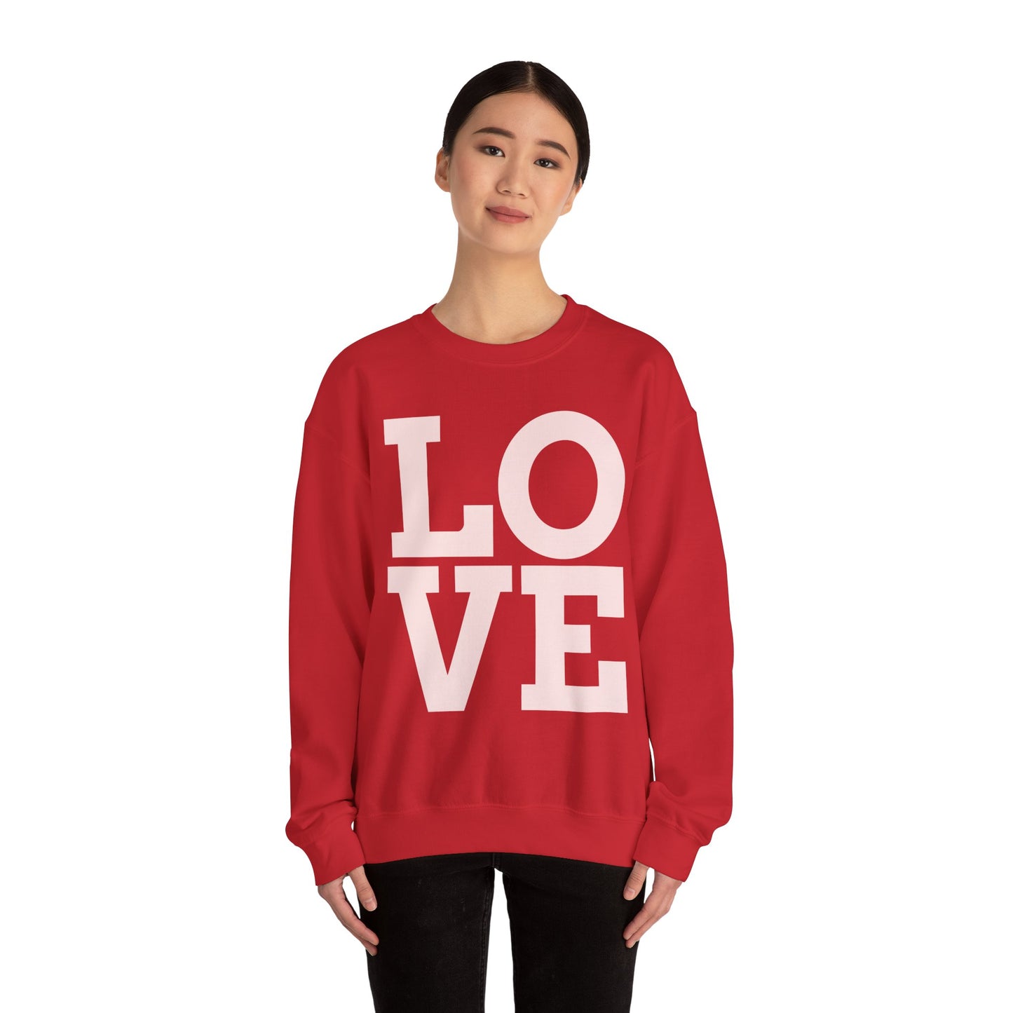 Guy & Dia Love Unisex Heavy Blend Crewneck Sweatshirt - Cozy Apparel for Couples, Valentine's Day Gift, Casual Wear, Everyday Comfort