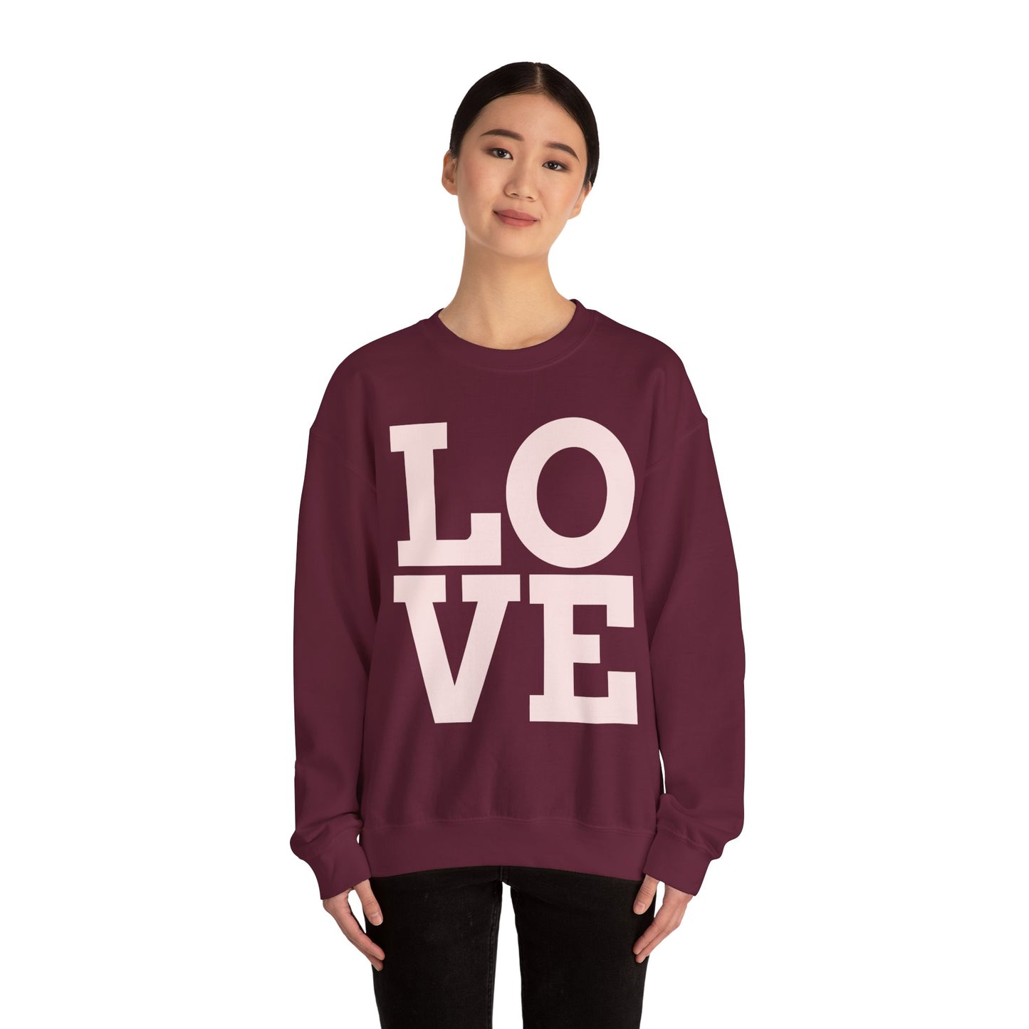 Guy & Dia Love Unisex Heavy Blend Crewneck Sweatshirt - Cozy Apparel for Couples, Valentine's Day Gift, Casual Wear, Everyday Comfort