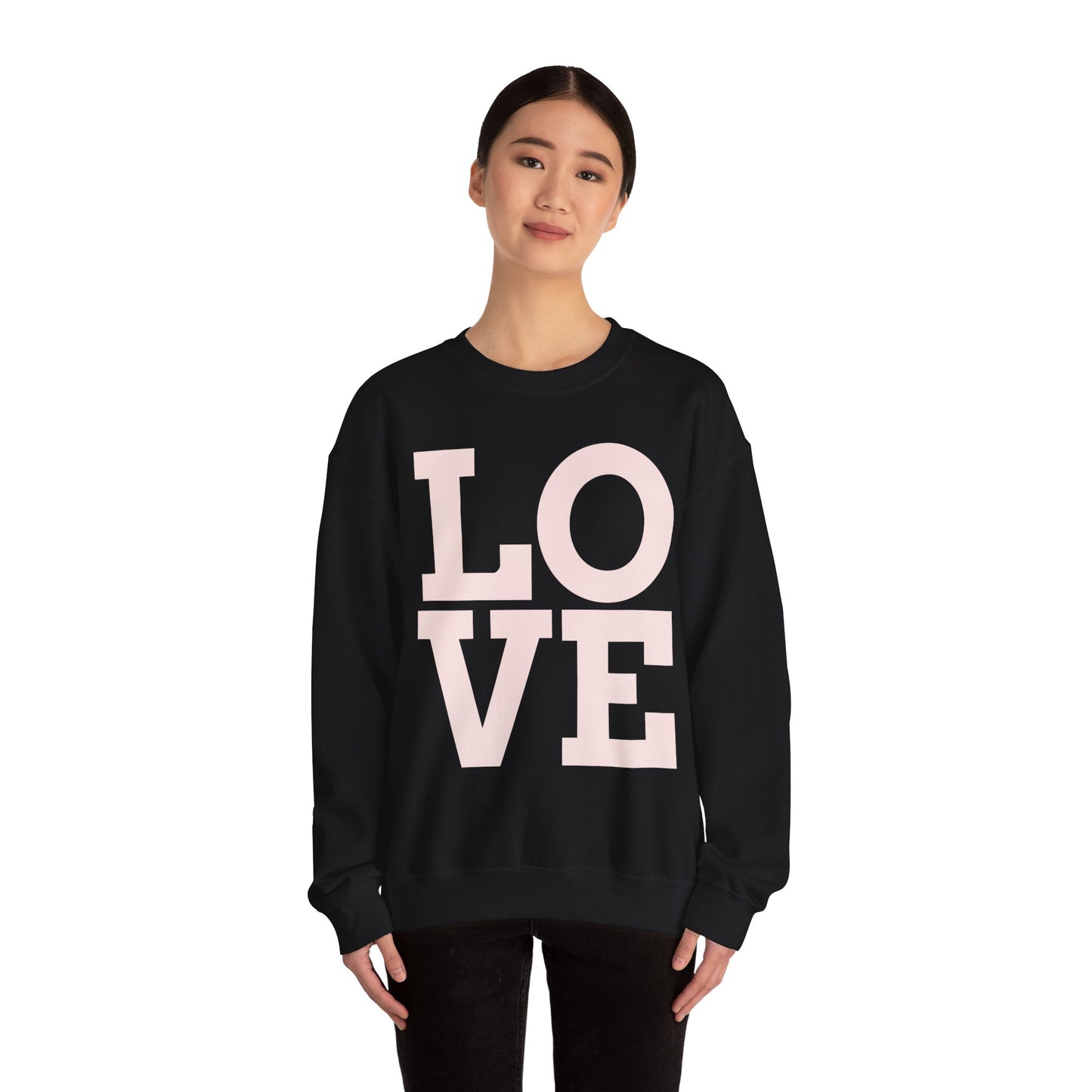 Guy & Dia Love Unisex Heavy Blend Crewneck Sweatshirt - Cozy Apparel for Couples, Valentine's Day Gift, Casual Wear, Everyday Comfort