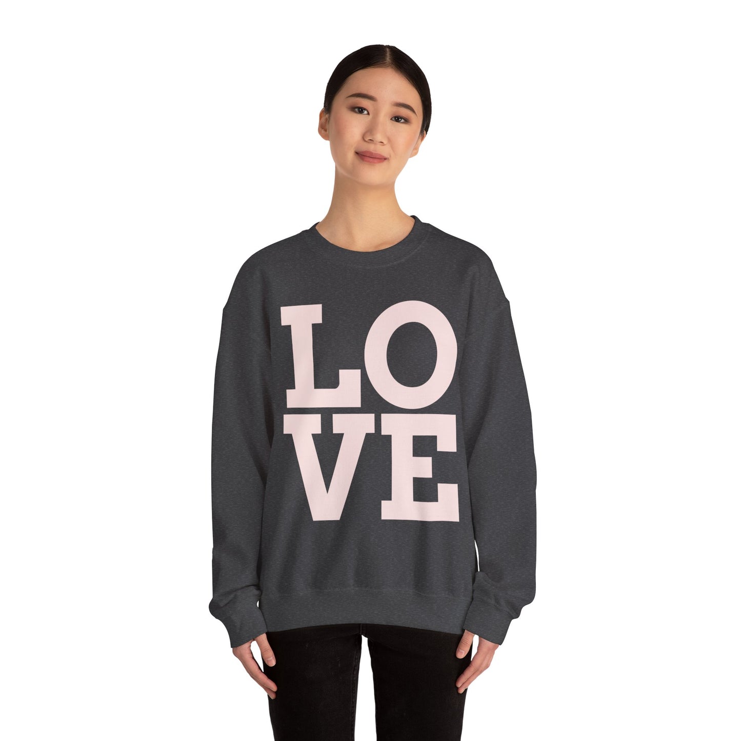 Guy & Dia Love Unisex Heavy Blend Crewneck Sweatshirt - Cozy Apparel for Couples, Valentine's Day Gift, Casual Wear, Everyday Comfort