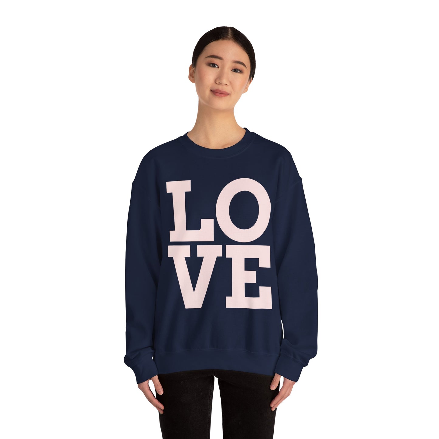 Guy & Dia Love Unisex Heavy Blend Crewneck Sweatshirt - Cozy Apparel for Couples, Valentine's Day Gift, Casual Wear, Everyday Comfort
