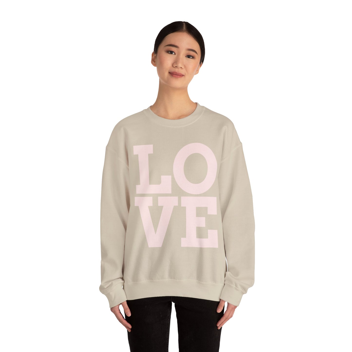 Guy & Dia Love Unisex Heavy Blend Crewneck Sweatshirt - Cozy Apparel for Couples, Valentine's Day Gift, Casual Wear, Everyday Comfort