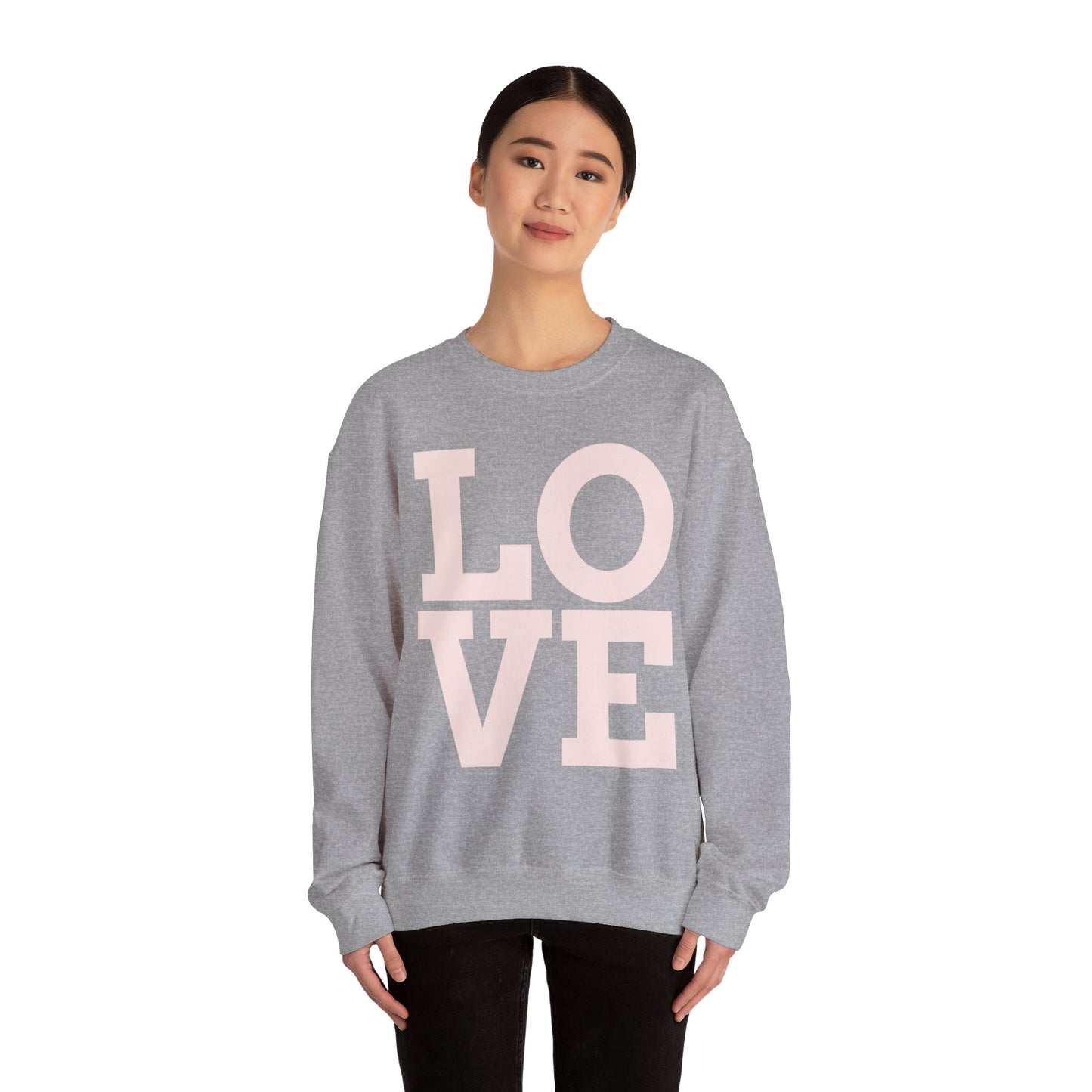 Guy & Dia Love Unisex Heavy Blend Crewneck Sweatshirt - Cozy Apparel for Couples, Valentine's Day Gift, Casual Wear, Everyday Comfort