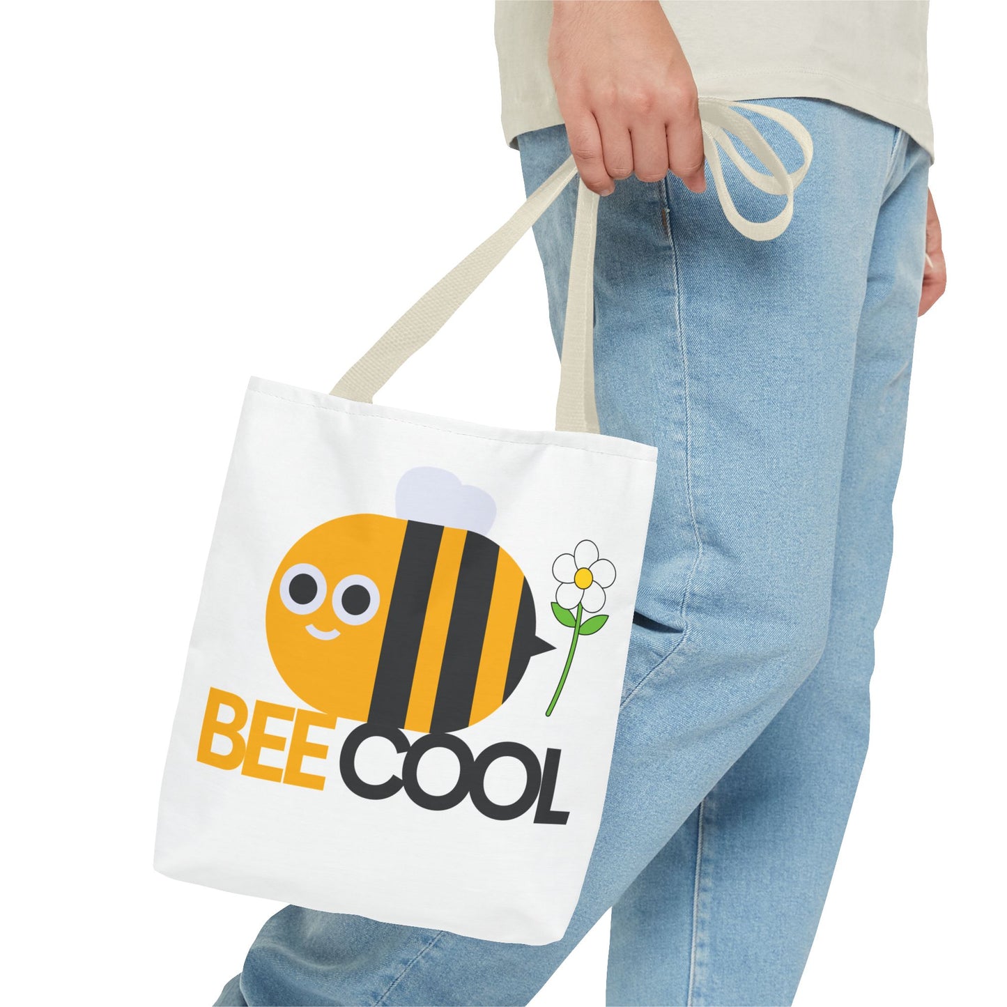 Guy & Dia Bee Cool Tote Bag - Fun and Stylish Eco-Friendly Carryall, Weekend Bag, Gift for Bee Lovers, Everyday Use, Summer Fun