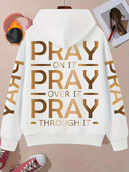 Guy & Dia Women'S Hooded Sweatshirt - Prayer Faith-Based Apparel with Back Print - Red Hoodie for Gym, Church, Everyday Winter Wear - Cozy Pullover Hoodie with Drawstring Hood - Casual Christian Clothing, Gym Hoodie, Comfortable Fit, Durable Fabric