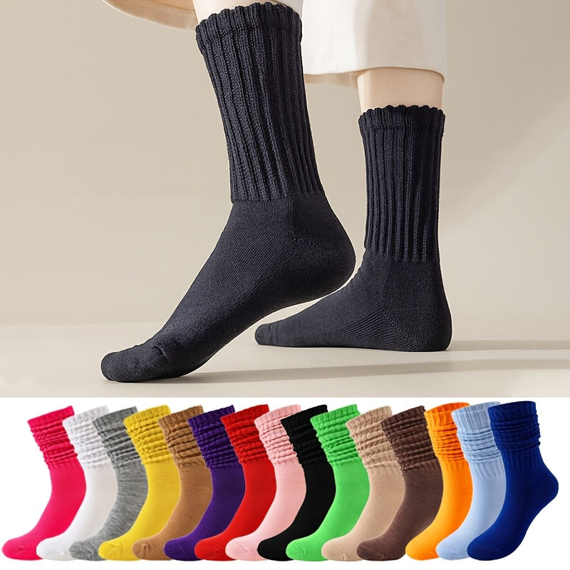 Guy & Dia [Dopamine-Colored Slouch Socks] 9 Pairs of Dopamine-Colored Unisex Slouch Socks - Soft, Breathable, Versatile for Everyday Wear