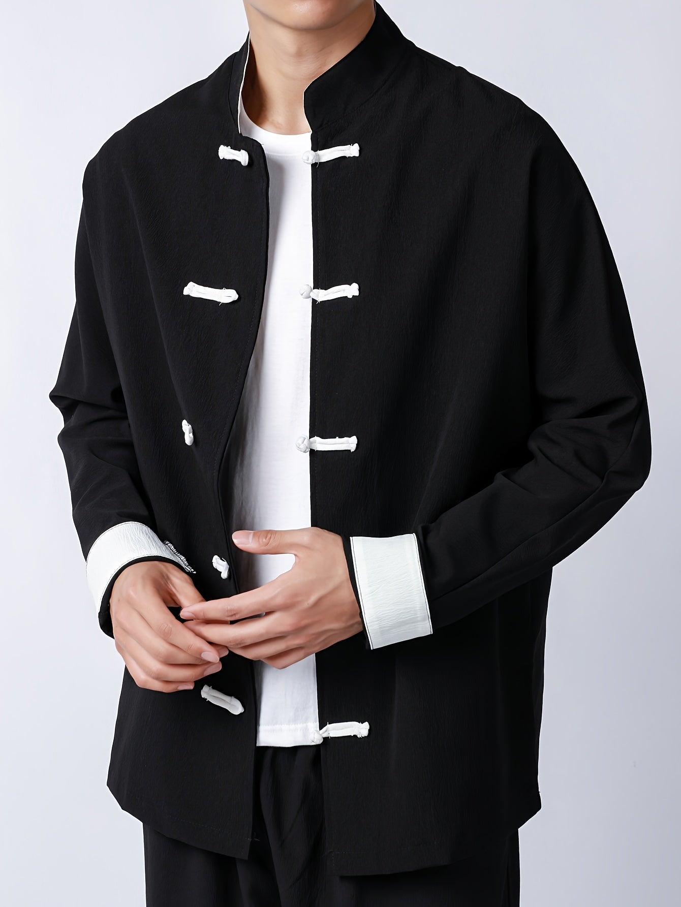 Guy & Dia Mandarin Collar Shirt - Formal & Casual Button-Up Blouse with Stand-Up Collar, Loose Fit Non-Stretch Fabric for Wedding, Office, Cultural Events - Traditional Chinese Attire Modern Formalwear, Office Wear, Classic Design, Premium Quality, S