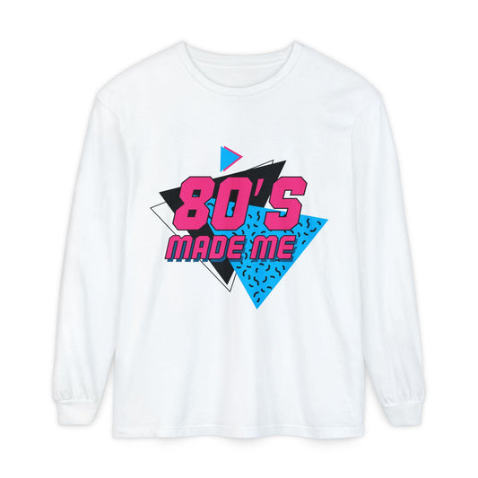 Guy & Dia Retro 80s Long Sleeve T-Shirt: Vintage Style Ring-Spun Cotton