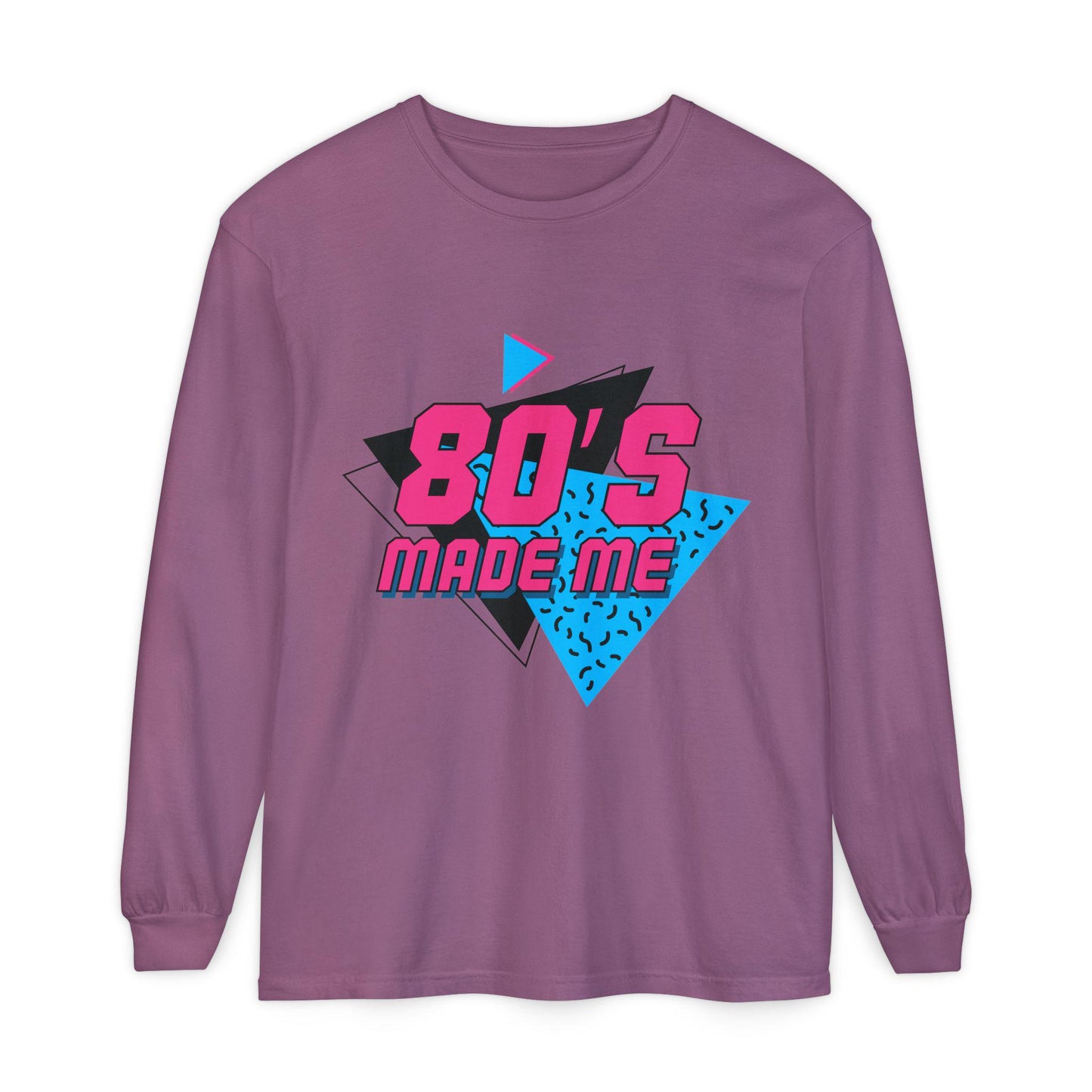 Guy & Dia Retro 80s Long Sleeve T-Shirt: Vintage Style Ring-Spun Cotton