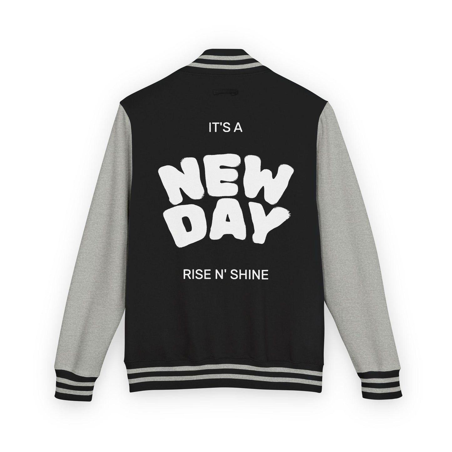 Guy & Dia Motivational Letterman Jacket: "It's a New Day" Unisex Varsity - USA Made